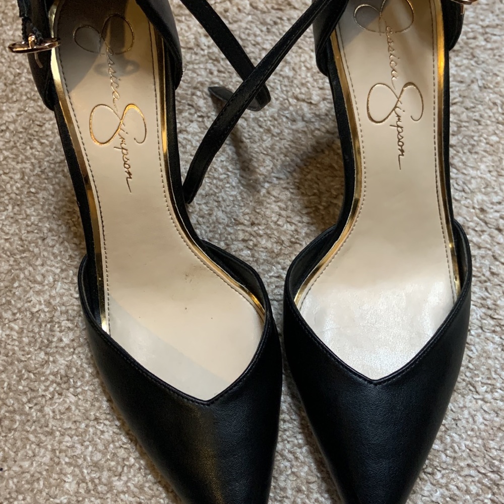 Black Jessica Simpson heels worn once. Perfect condition.